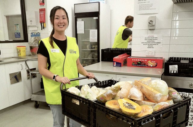 Helen volunteering at Geelong Foodbank