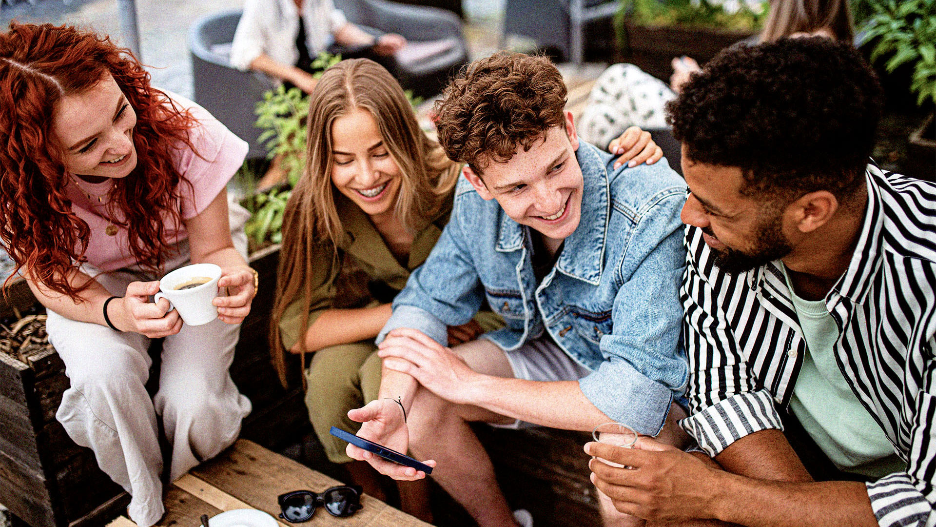 Advanced inclusivity group of young people enjoying their time